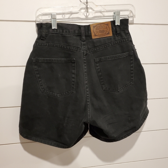 Vintage nevada sz 8 high waisted shorts black jean distressed grunge denim - Picture 3 of 16